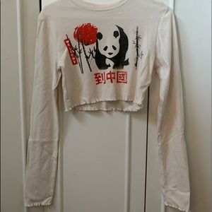 panda cropped long sleeve